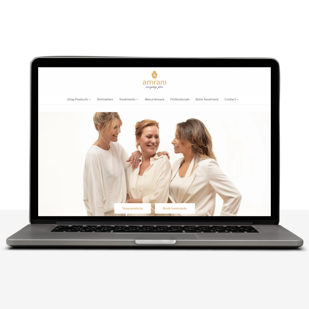 Mock-up van webshop Amranibeauty.nl