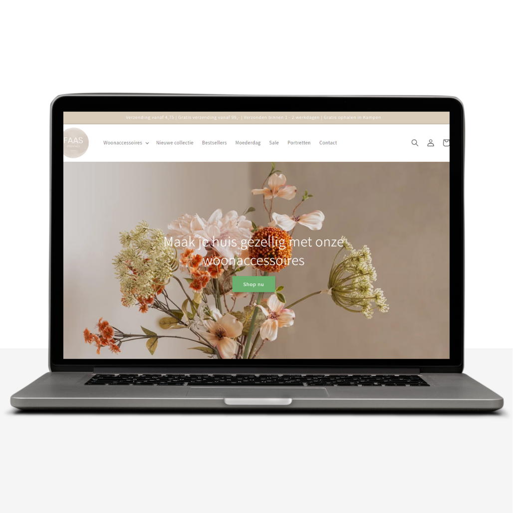 Mock-up van webshop faasessentials.nl